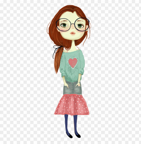 irls1 girls2 girls3 - brown hair girl cartoon PNG Image Isolated with Transparent Clarity