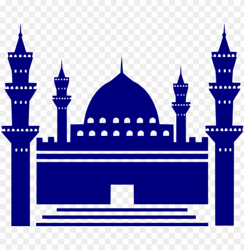 islamic blue silhouette masjid mosque vector Transparent Background PNG Isolated Art PNG transparent with Clear Background ID bc5de6f6