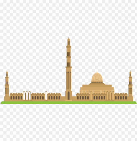 islamic mosque islam masjid vector Transparent Background PNG Isolated Illustration