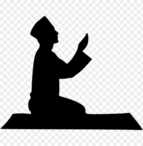 islamic prayer silhouette mosque man religion - muslim silhouette Clear Background Isolation in PNG Format