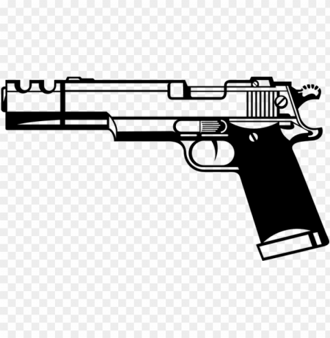 istol hand gun firearm gun weapon dangero - gun clipart black and white Isolated Icon with Clear Background PNG