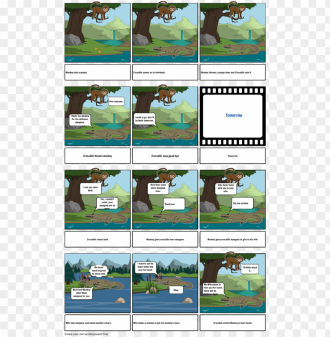 it basically showed a comic strip of my version of - monkey and the crocodile comics stri High-quality transparent PNG images