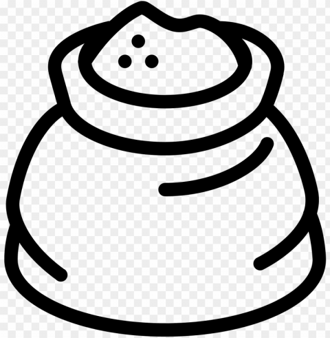 it is a drawing of a bag or sack containing a powder - flour icon PNG images with transparent canvas variety