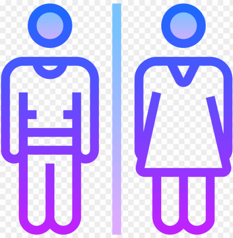 it is a logo for a sign placed on bathroom doors to - icon Isolated Character in Clear Transparent PNG