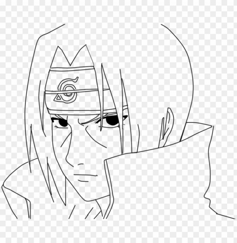 itachi uchiha lineart by misachan23 on deviantart - step by step drawing of itachi uchiha Transparent background PNG stock