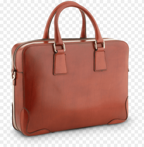 italian leather briefcase with shoulder strap-brandy - padded laptop bag briefcase by filso PNG pics with alpha channel PNG transparent with Clear Background ID 1de72289