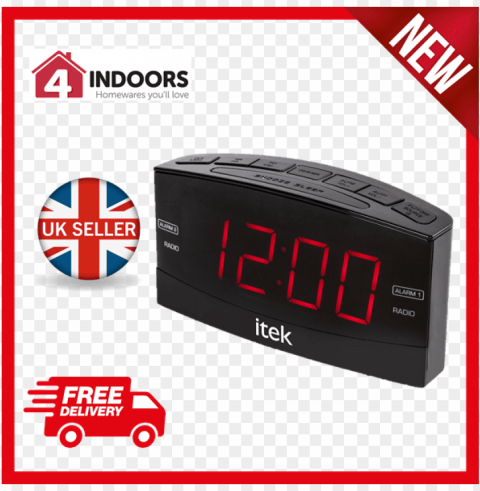 itek i61007 senior big button jumbo led alarm clock - toaster HD transparent PNG