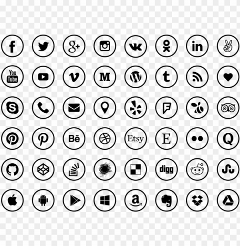ithub media social icon - social media icons transparent vector Isolated PNG Graphic with Transparency