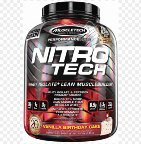 itro-tech whey protein isolate lean muscle builder - muscletech nitro tech - birthday cake - 397 lbs PNG images with high-quality resolution