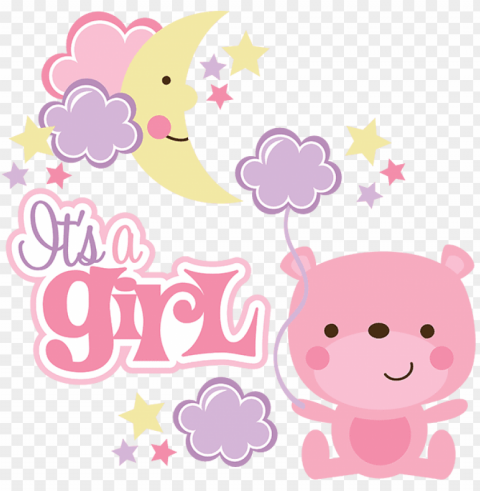 its a girl - it's a girl Transparent Background PNG Isolated Character