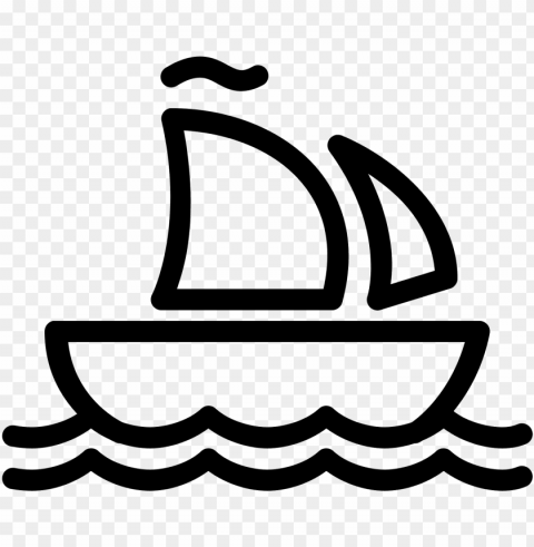 it's a logo of the sailing ship medium pretty much - boat on waves icon Free PNG file