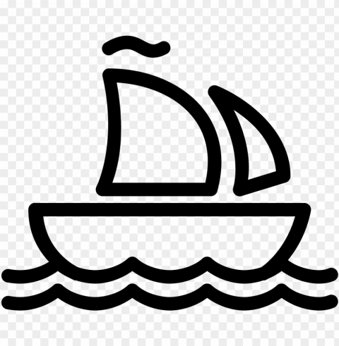 Its A Logo Of The Sailing Ship Medium Pretty Much - Boat On Waves Icon Free PNG File