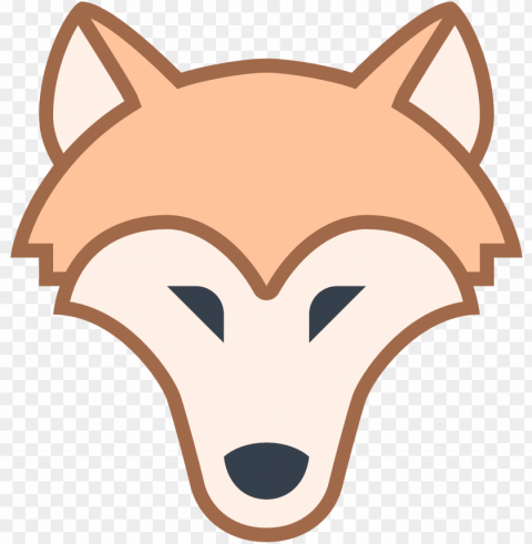 it's an icon of a wolf head with its nose pointed towards - flat wolf icon PNG picture