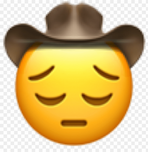 it's real sad yeehaw hours - emoji cowboy sad Transparent PNG vectors