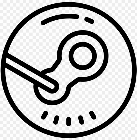 it's the outline of the steam logo drawn inside a - icon Transparent PNG Object Isolation