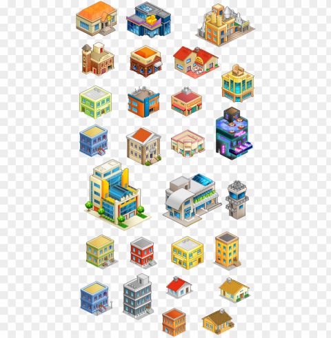 ixel buildings isometric map isometric drawing isometric - buildings PNG Object Isolated with Transparency