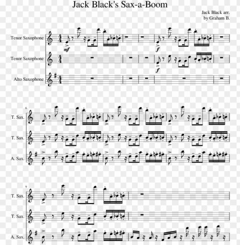 jack black's sax a boom sheet music for tenor saxophone - sheet music Isolated Design Element in HighQuality Transparent PNG