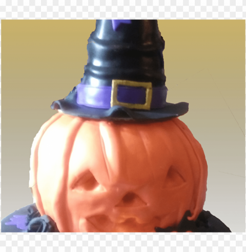 Jack O Lantern Cake With Witches Hat - Figurine PNG Transparent Elements Compilation