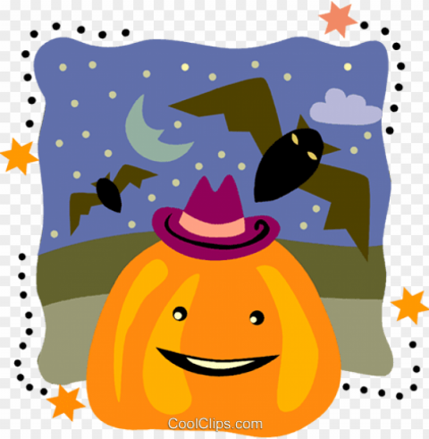 jack o lantern with flying bats royalty vector - bat Free PNG images with alpha transparency