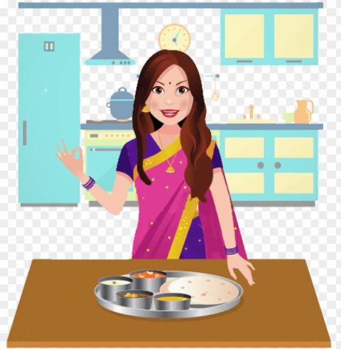 jaipur market - indian women cooking vector PNG images with high transparency