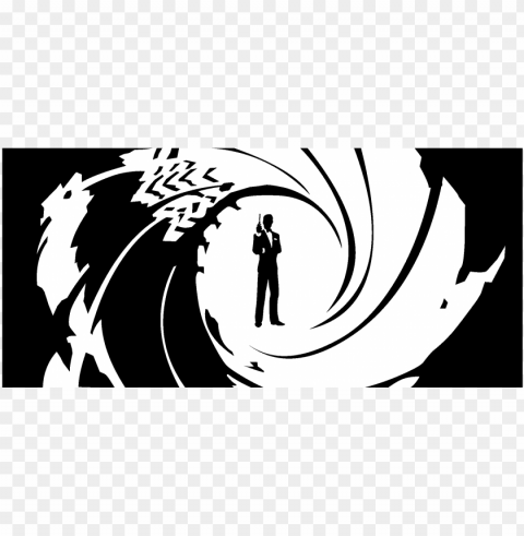 james bond 007 logo black and white - james bond logo Isolated Item on Clear Background PNG