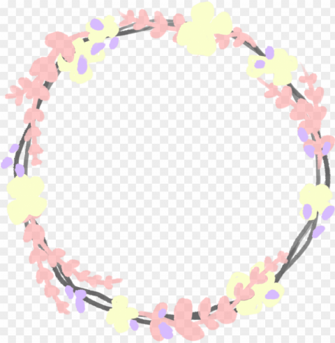 january one of the rejected floral borders i had been - watercolor pink wreath flowers ClearCut Background PNG Isolated Item