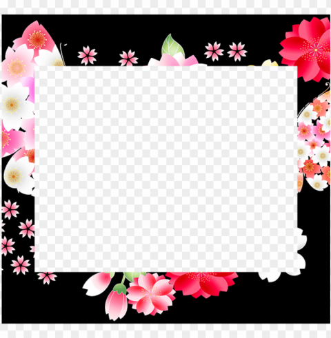 japanese pattern frame sticker messages sticker-2 - picture frame Transparent PNG Graphic with Isolated Object