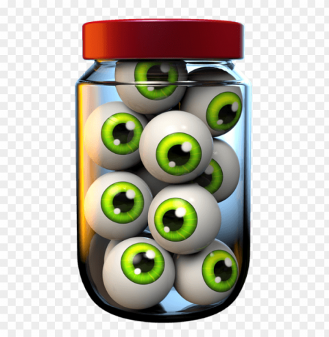 jar of eyeballs halloween Clear Background PNG Isolated Design Element