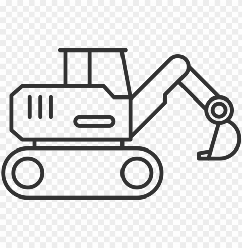 jcb js360 tracked excavator vector drawing - black and white excavator Free PNG images with transparent backgrounds