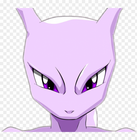 Mewtwo Head Pokémon Isolated Graphic with Transparent Background PNG