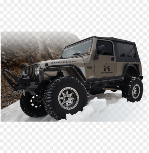 jeep wrangler rubicon jeep tj jeep brand custom - metalcloak fenders tj Isolated Artwork on Transparent Background PNG