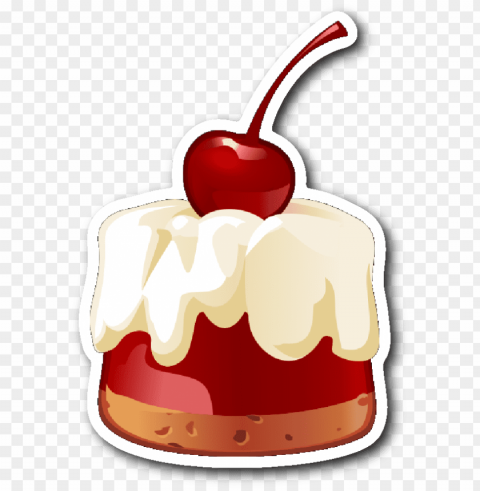 jello with cherry on top sticker - dessert PNG images with alpha background