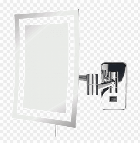 jerdon style hardwired minimalist edge to edge 5x led - wall mounted makeup mirror PNG icons with transparency