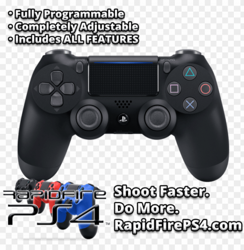 jet black rapid fire playstation 4 controller - playstation 4 pro controller PNG images for merchandise