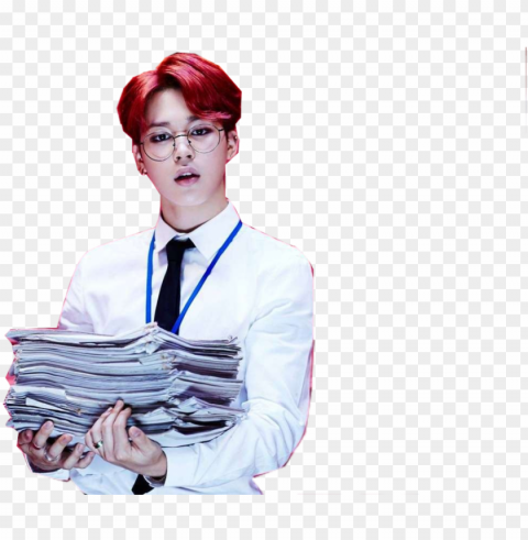 jimin tumblr - bts jimin red hair Isolated Artwork on Transparent PNG