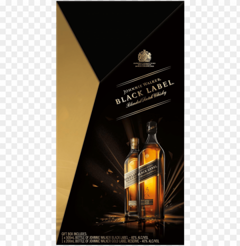 johnnie walker black & gold label scotch whisky gift - single malt whisky PNG graphics with clear alpha channel collection