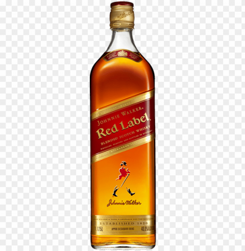 johnnie walker red label - johnnie walker red label - 1 l bottle PNG graphics with clear alpha channel broad selection