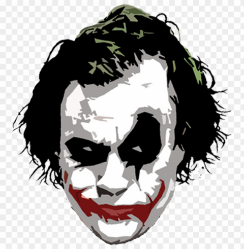 Joker Heath Ledger Head Painting Artwork Transparent Graphics PNG