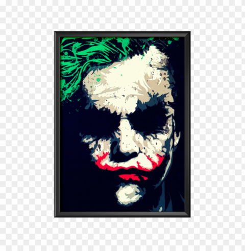 joker painting face on a hanging wall frame Transparent picture PNG