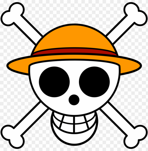 jolly roger anime one manga anime straw hats - straw hat pirates jolly roger PNG with transparent overlay
