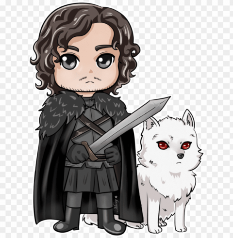 jon snow game of thrones tattoo chibi fanart daenerys - game of thrones chibi jon snow Transparent PNG Isolated Item with Detail