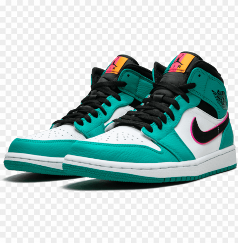jordan 1 mid south beach on feet PNG for mobile apps