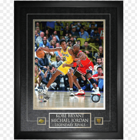 jordanm & bryantk etched mat action this frame showcases - michael jordan & kobe bryant 1998 actio Isolated Graphic Element in HighResolution PNG