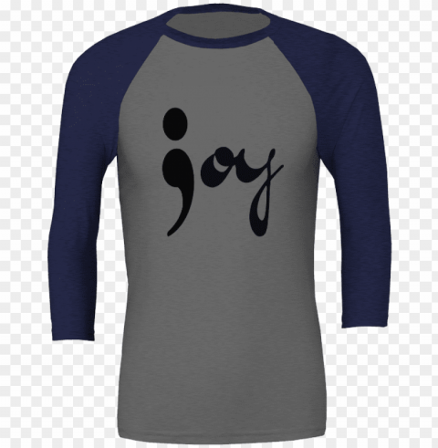joy semicolon unisex 34 sleeve t-shirt - shirt PNG images without watermarks
