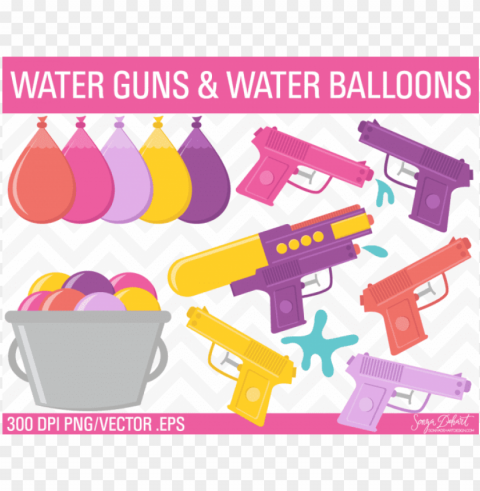 jpg free download bucket encode clipart to base clip - water guns and water balloons PNG Graphic Isolated on Clear Backdrop