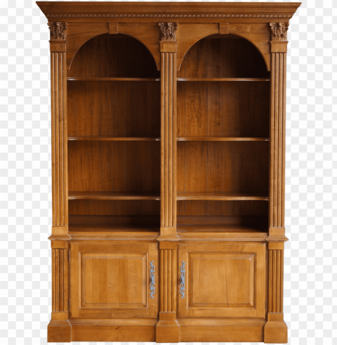 jpg free ethan allen legacy double arch library bookcase - bookcase Isolated Item on Transparent PNG Format
