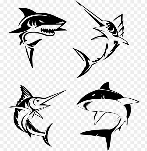 jpg royalty free marlin clipart long fish - marlin fish vector Isolated Character on Transparent Background PNG