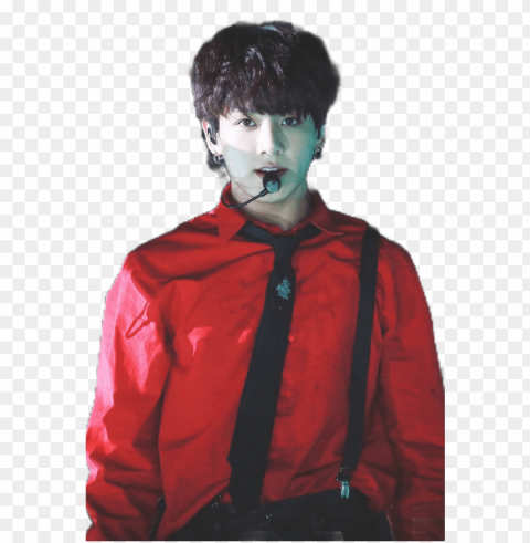 jungkook red bts btsjungkook bangtanboys sticker edit Isolated Object with Transparent Background PNG