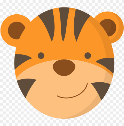 jungle animals faces Isolated Design Element on PNG