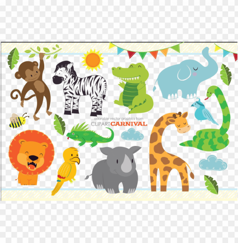 jungle animals vector PNG Image Isolated with Transparent Clarity